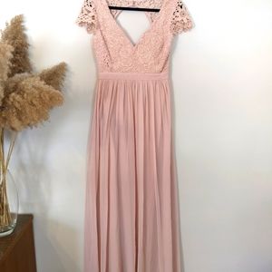 Light pink open back dress